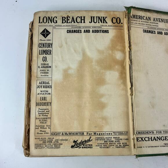 1921 Long Beach City Directory POOR Ancestry Genealogy Antique Vintage Reference - Picture 14 of 16